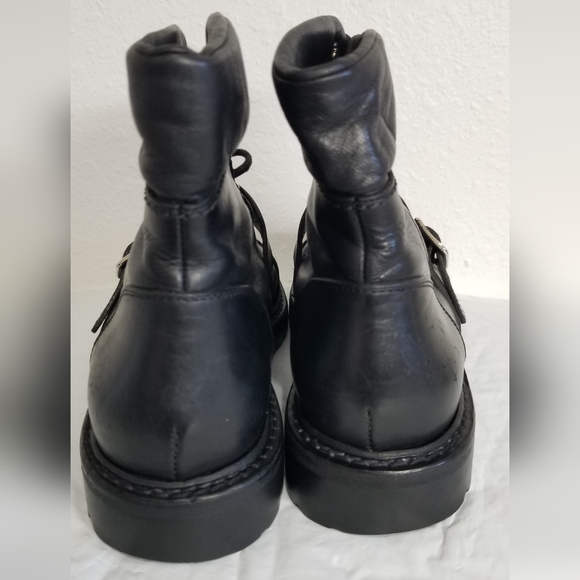 GUCCI SIZE 37 BLACK LEATHER COMBAT BOOT TOM FORD VINTAGE 1999 BARELY WORN - Picture 4 of 10